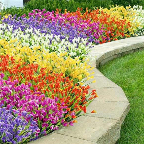 20Bundles Artificial Flowers for Outdoors Fake Calla Lily Flowers Plant, A-multi - Picture 6 of 7